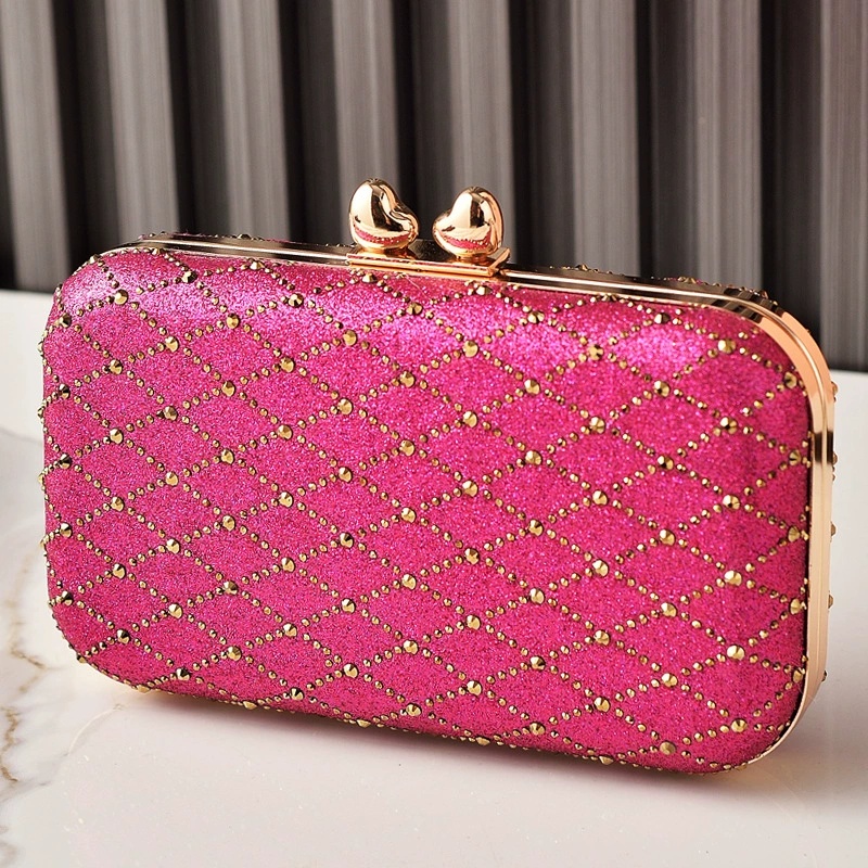 Evening Bag Beaded - Элегантный клатч ярко-розового цвета с блестками,