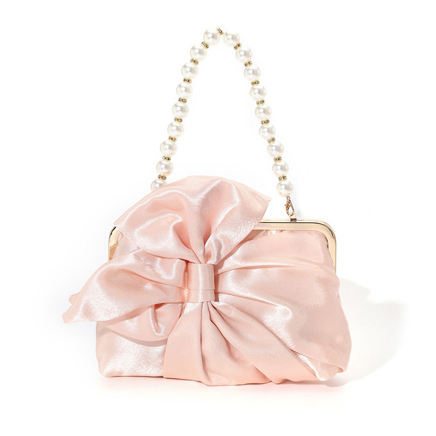 Evening Bag Beaded - Белые атласные вечерние сумки с большим