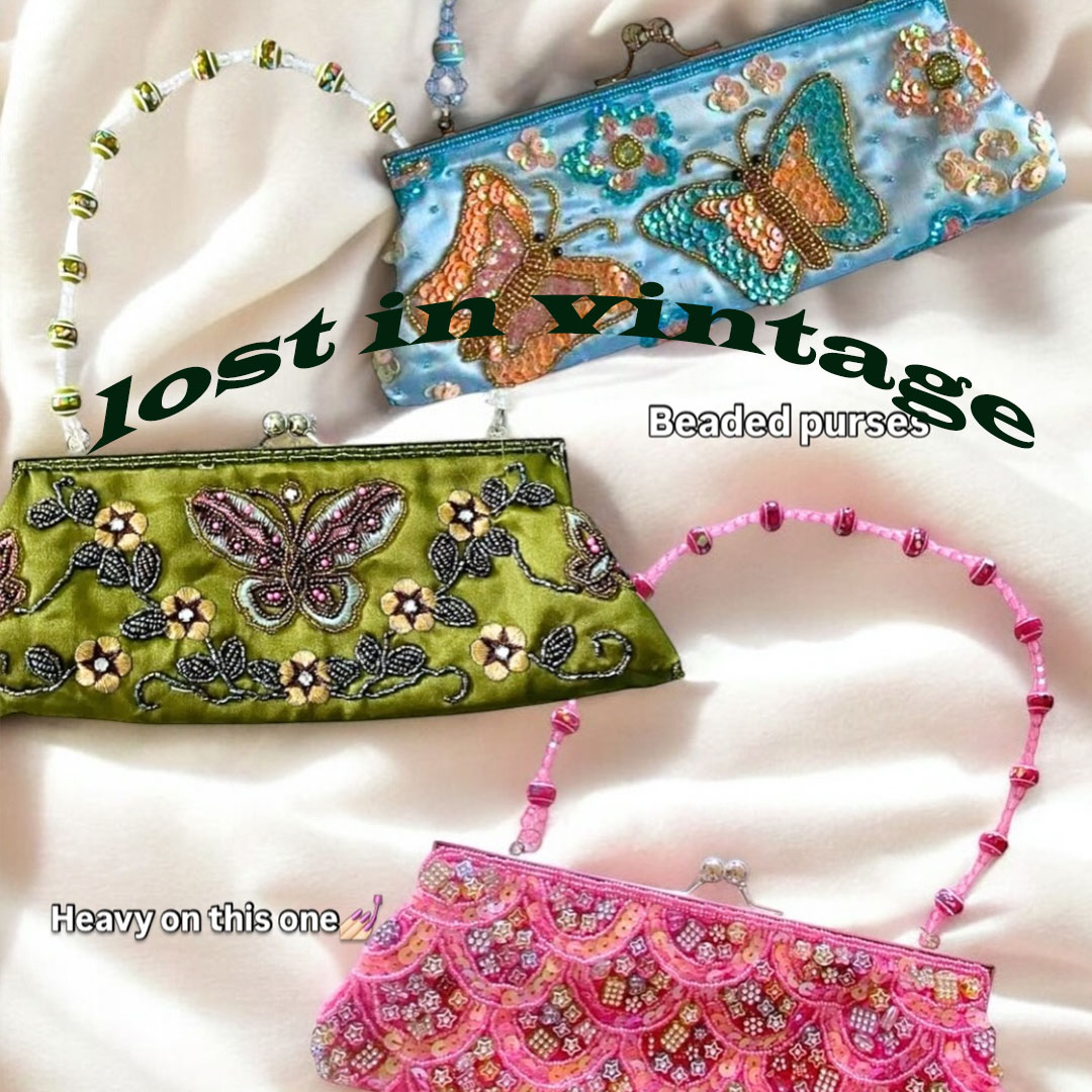 Evening Bag Beaded - Винтажная вечерняя сумка с вышивкой, блестками,