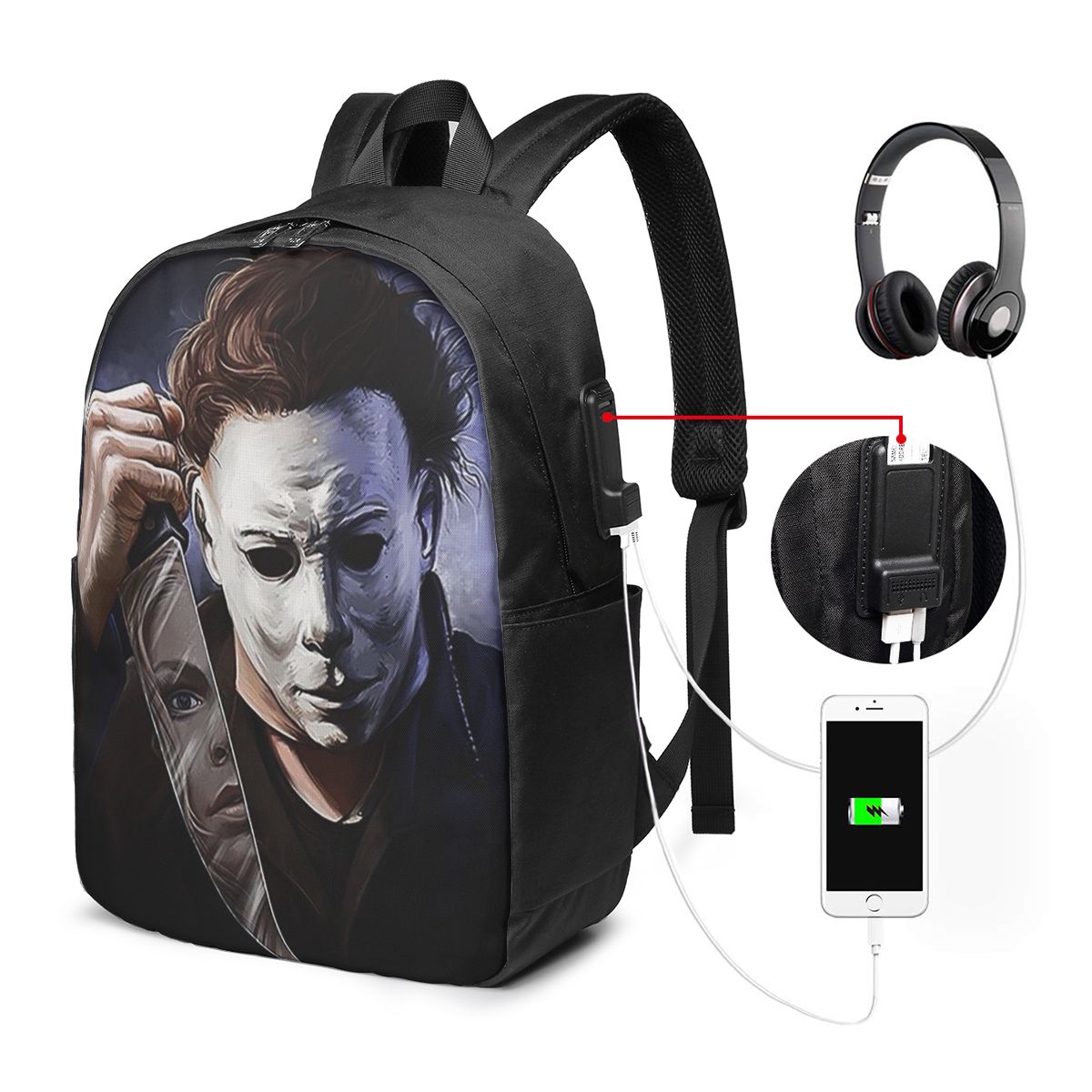 Women Bags For College - Рюкзак Michael Myers, дорожная сумка для