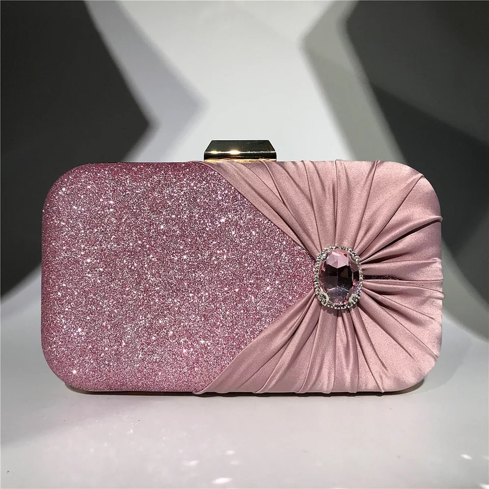 Women Bags Green - Серебряные роскошные вечерние сумки с кристаллами,