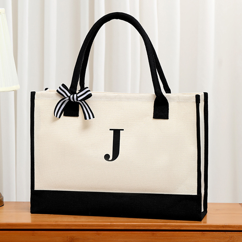 Shopper Tote Canvas - Простая холщовая сумка-тоут с буквенным принтом