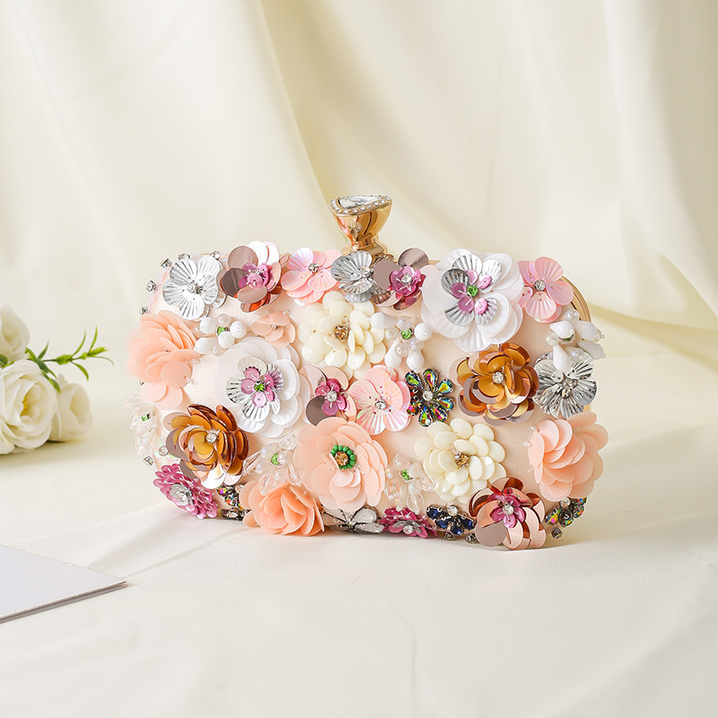 Evening Bag Beaded - Вечерняя сумочка с цветочным принтом, клатч