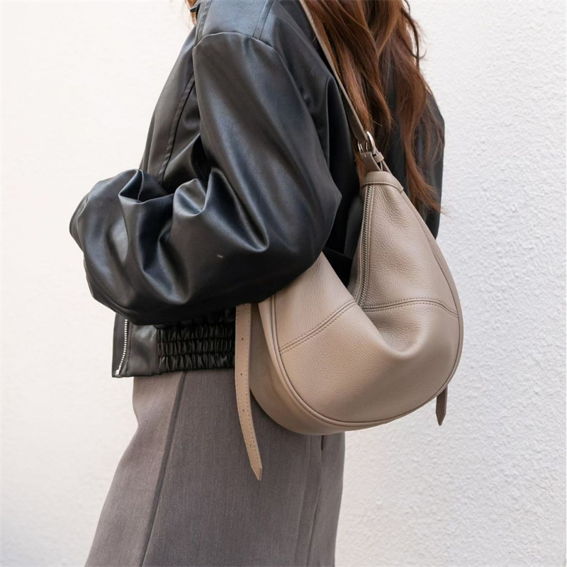 Women Bags For Office - Сумка-хобо BURMINSA из натуральной кожи для