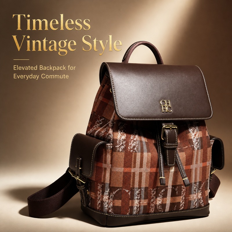 Women Bags Luxury - Модный рюкзак CHHC в стиле колор-блок,