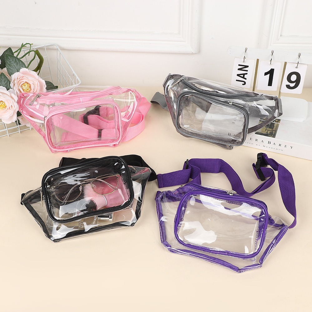 Women Bags Pack - Прозрачная поясная сумка из ПВХ, разноцветная,