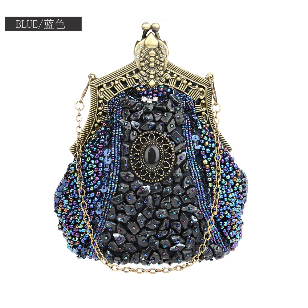 Evening Bag Beaded - Женский винтажный клатч с жемчужными пайетками