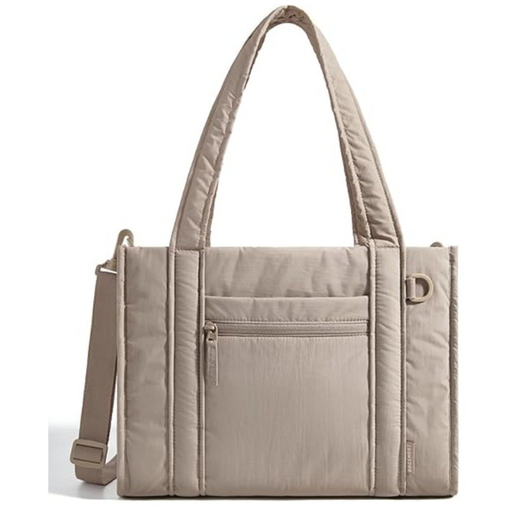 Shopper Tote Canvas - Нейлоновая стеганая сумка-тоут для женщин: вместительная,