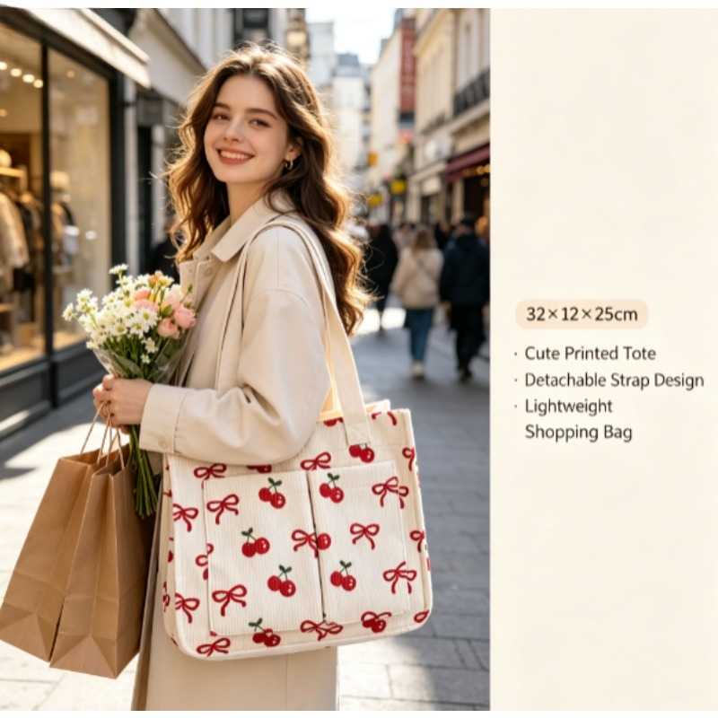 Модная вельветовая эко-сумка,  – обзор и цена Shopper Tote Canvas